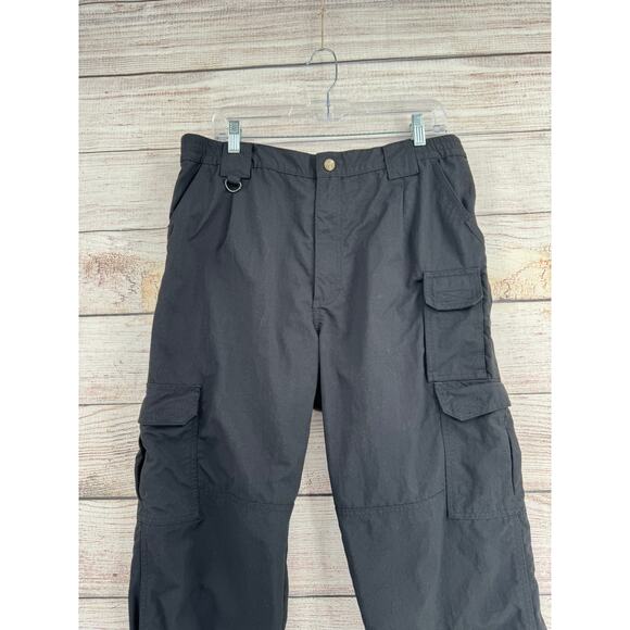 5.11 Tactical Taclite Cargo Canvas Work Pants Mens 34x30 Black 100% Nylon - Picture 3 of 11